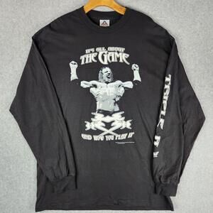 Vintage WWF Triple H Shirt Mens XL Black Long Sleeve The Game 2001 Sleeve Hit